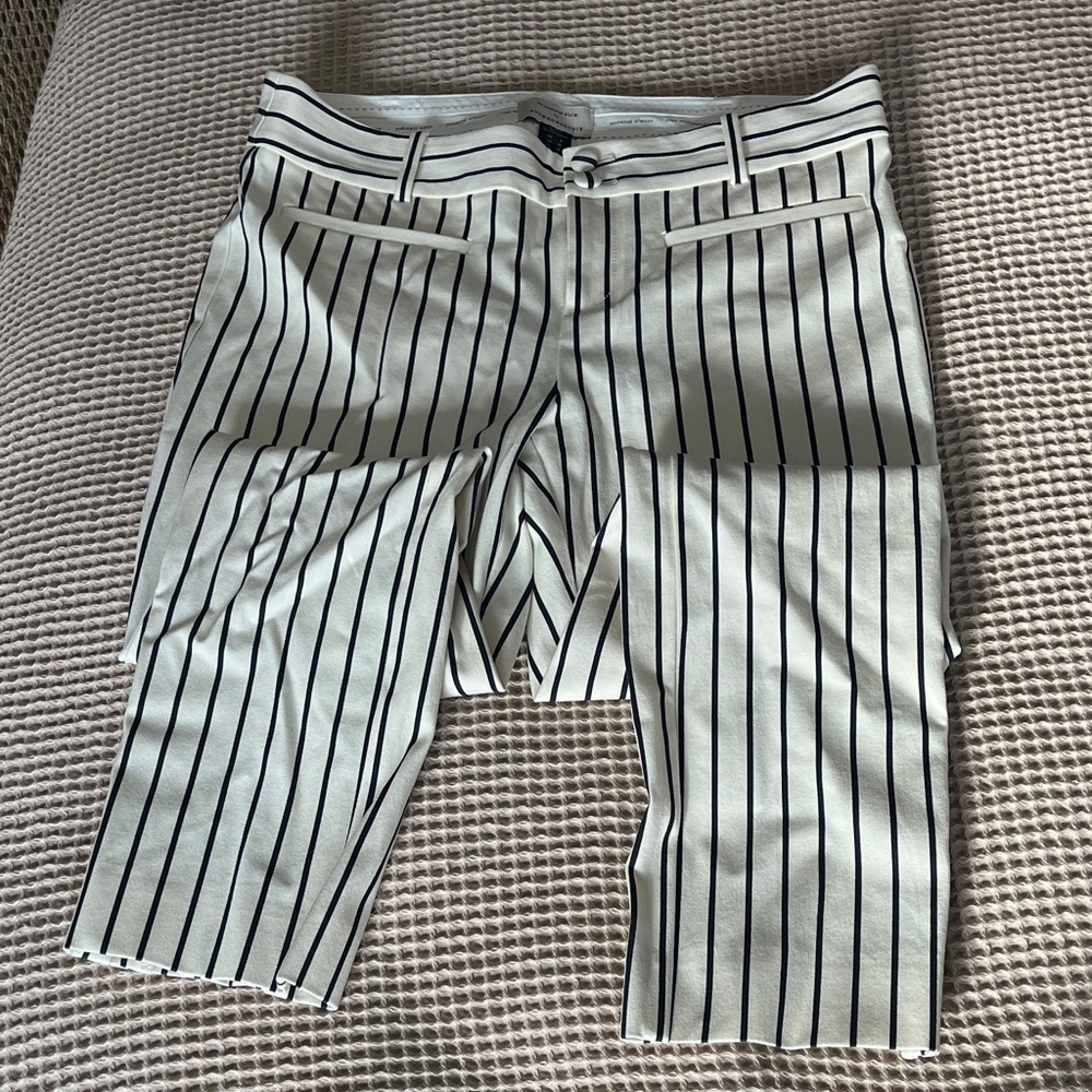 Striped White & Black Dress Pants